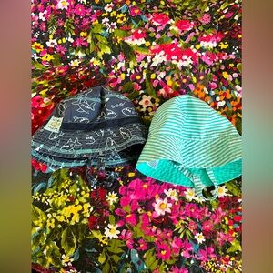 Set of 2 Baby Sun Bucket Hats - Blue and Turquoise
